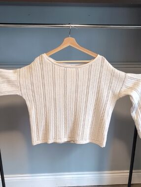 Reitmans Open-Knit Ribbed Sweater in Ivory